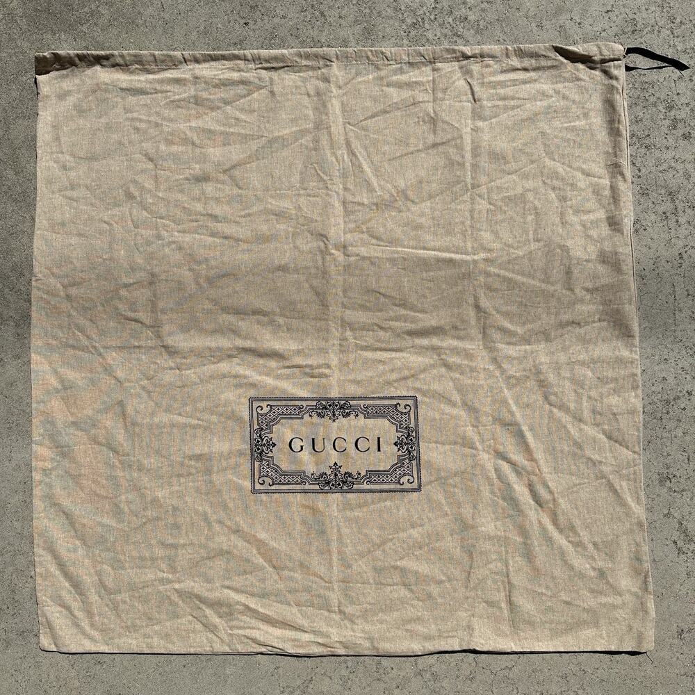 Gucci Dust Bag XXXL 34"x34" Biege Drawstring Cover Protector Designer Purse Rare